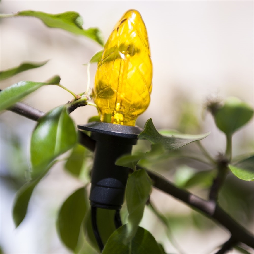 Guirlanda de Natal LED para exterior CONE FILAMENT 20xE10 19m colorida / branco quente IP44, Fabricado na República Checa