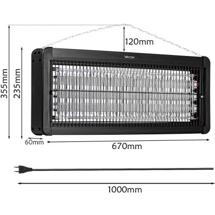 Máquina elétrica para matar insetos 3x20W/230V 200 m2