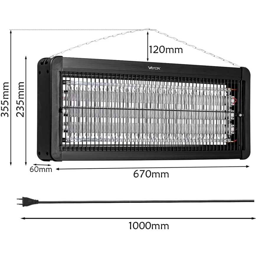 Máquina elétrica para matar insetos 3x20W/230V 200 m2