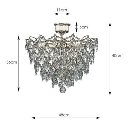 Markslöjd 100510 - Candelabro de cristal integrado ROSENDAL 4xE14/40W/230V