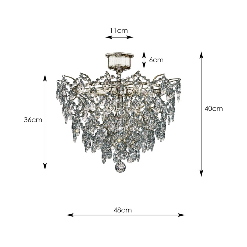 Markslöjd 100510 - Candelabro de cristal integrado ROSENDAL 4xE14/40W/230V