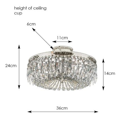 Markslöjd 100613 – Candelabro fixo de cristal STRÖMSHOLM 3×E14/40W/230V