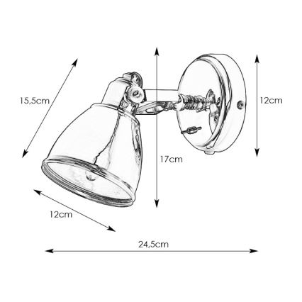 Markslöjd 104048 - Luz de parede FJÄLLBACKA 1xE14/40W/230V bronze