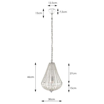 Markslöjd 104889 - Candelabro suspenso de cristal GRÄNSÖ 1xE27/60W/230V