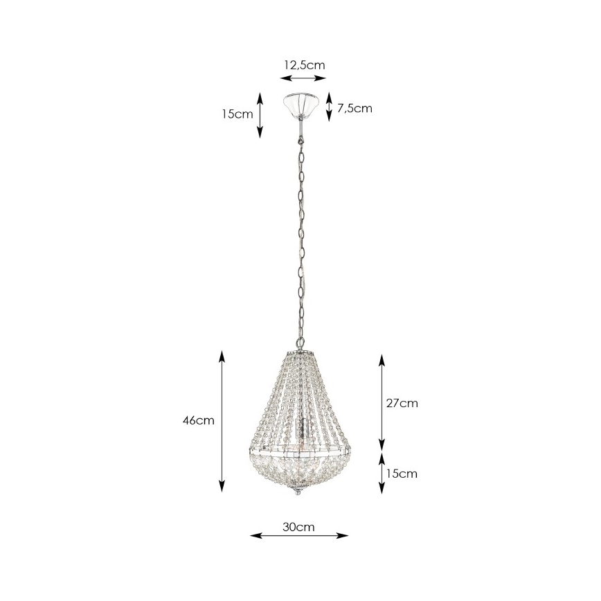 Markslöjd 104889 - Candelabro suspenso de cristal GRÄNSÖ 1xE27/60W/230V