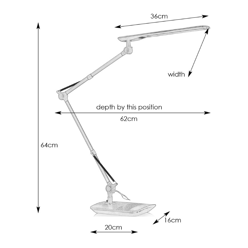 Markslöjd 105683 - Candeeiro de mesa LED STUDY LED/5W/230V