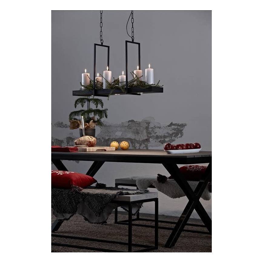 Markslöjd 105780 - Candelabro fosco LED na corrente TRAY 3xLED/3W/230V preto antigo