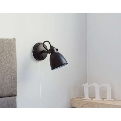 Markslöjd 105814 - Luz de parede FJÄLLBACKA 1xE14/40W/230V preto antigo