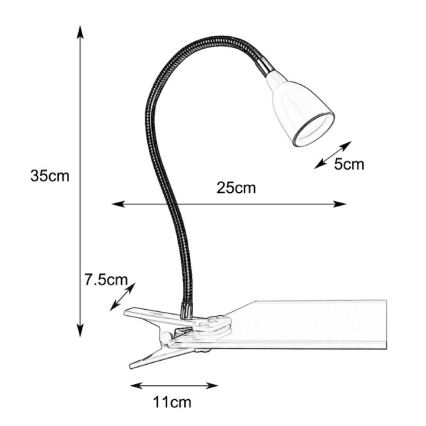 Markslöjd 106091 - Candeeiro de mesa LED com clip TULIP LED/3W/230V branco