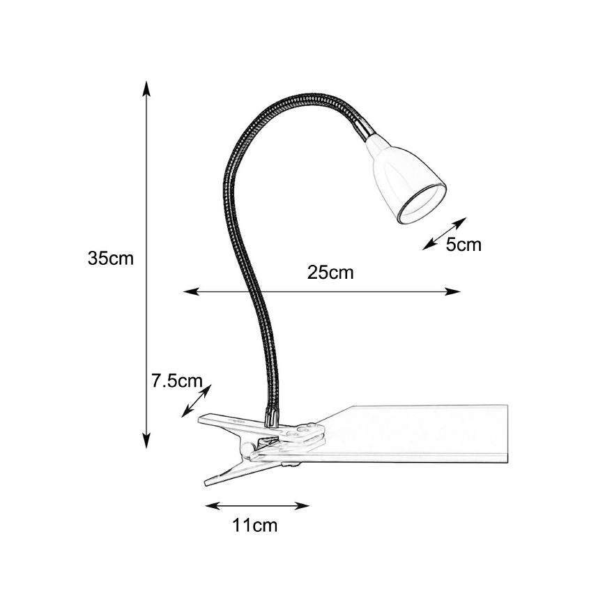 Markslöjd 106091 - Candeeiro de mesa LED com clip TULIP LED/3W/230V branco