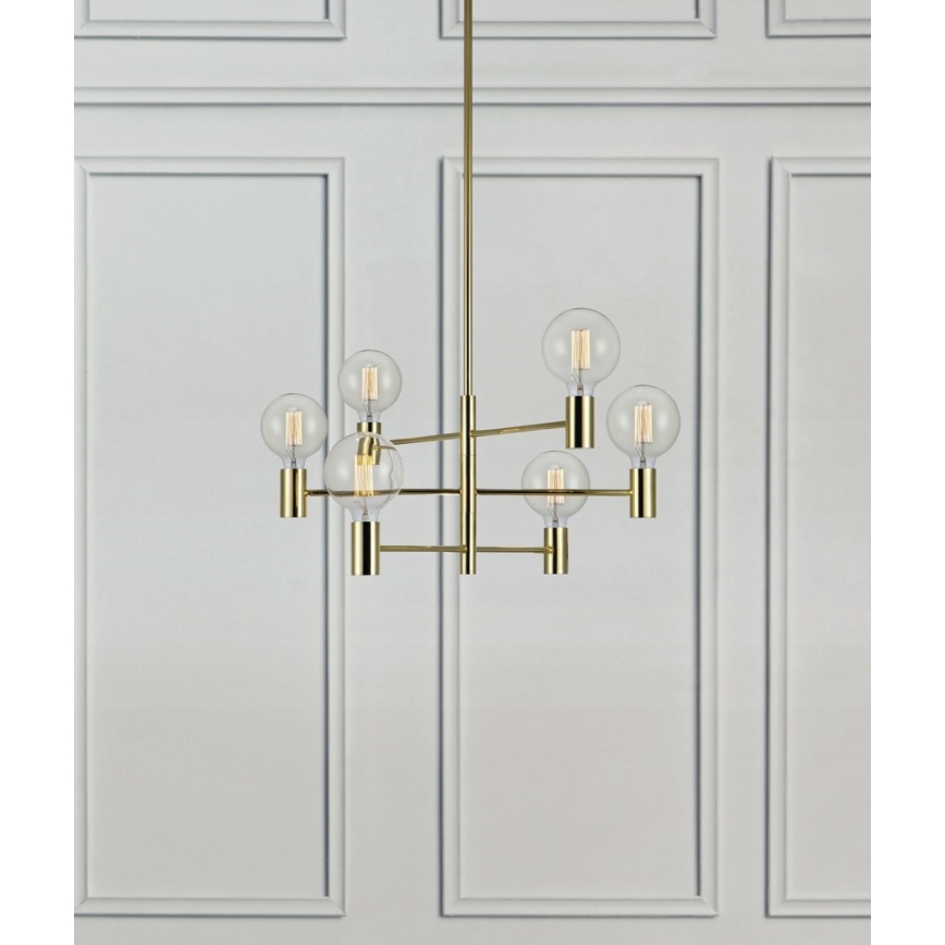 Markslöjd 106418 - Candelabro pendente CAPITAL 6xE27/60W/230V bronze