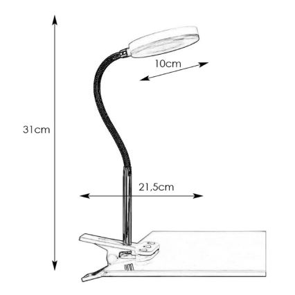 Markslöjd 106471 - Candeeiro com clipe LED FLEX LED/5W/230V