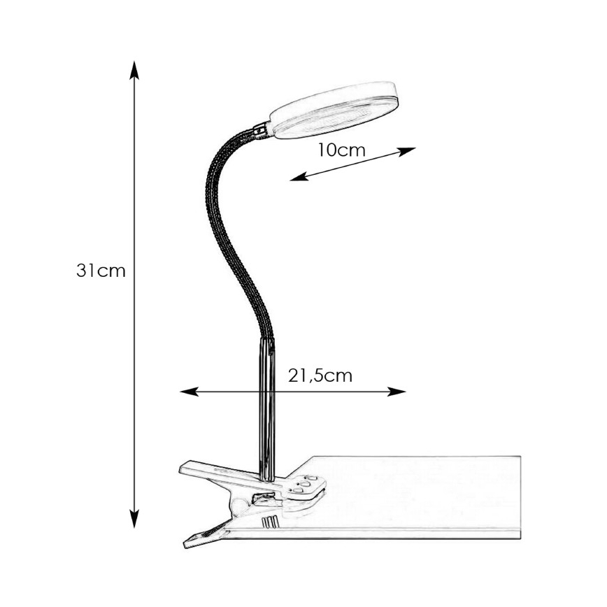 Markslöjd 106471 - Candeeiro com clipe LED FLEX LED/5W/230V