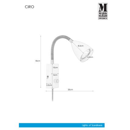 Markslöjd 106589 - Luminária de parede dimmerizável CIRO 1xGU10/7W/230V