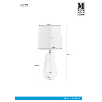 Markslöjd 106624 - Lâmpada de mesa NICCI 1xE14/40W/230V