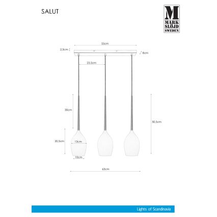 Markslöjd 106808 - Candelabro num fio SALUTE 3xE14/40W/230V