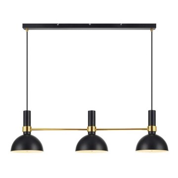 Markslöjd 106971 - Candelabro suspenso LARRY 3xE27/60W/230V preto/dourado
