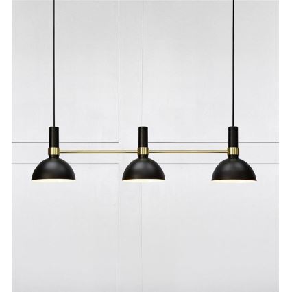 Markslöjd 106971 - Candelabro suspenso LARRY 3xE27/60W/230V preto/dourado