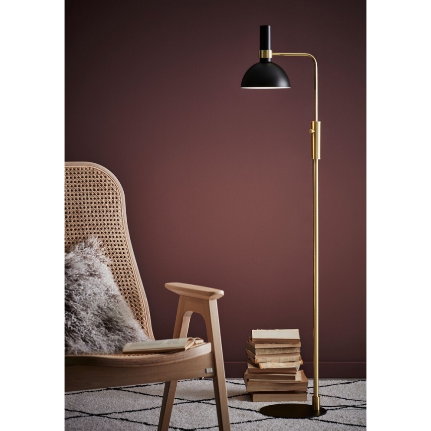 Markslöjd 106972 - Luz de chão com regulação LARRY 1xE27/60W/230V preto antigo/dourado