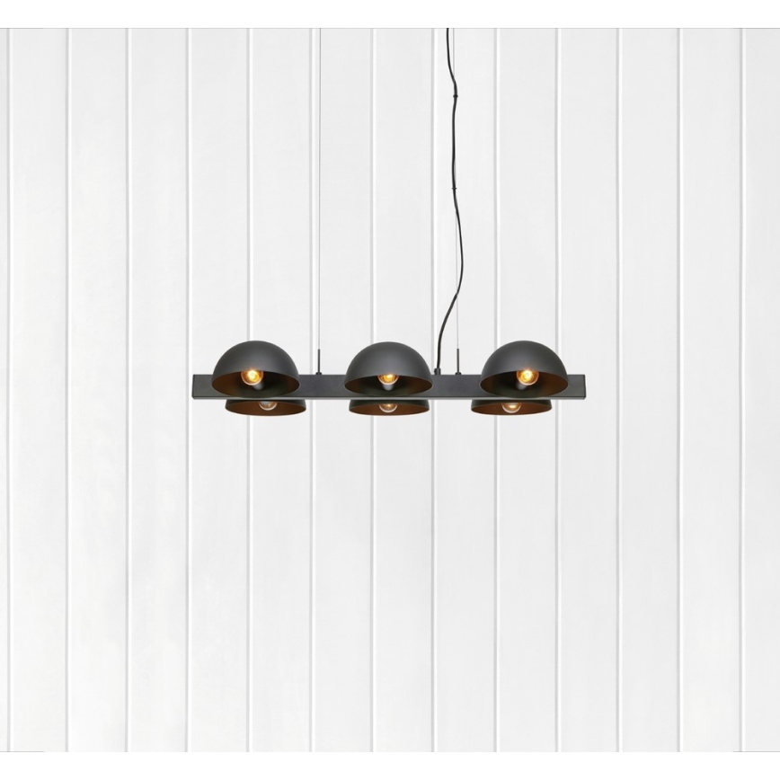 Markslöjd 107138 - Candelabro num fio FLAMINGO 6xE14/40W/230V preto antigo