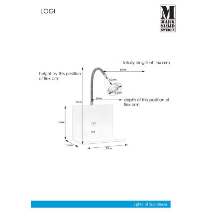 Markslöjd 107140 - Luz da parede com regulação s USB zásuvkou LOGI 1xGU10/7W/230V