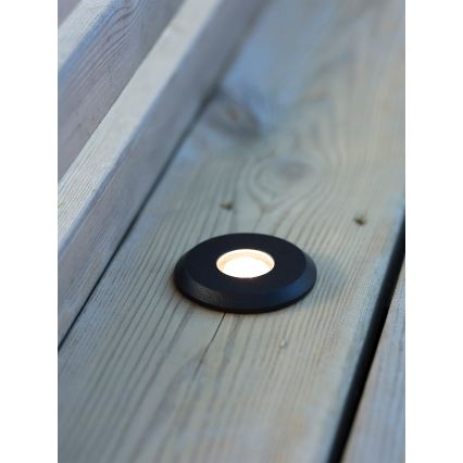 Markslöjd 107284 - Luminária LED de embutir para exterior GARDEN24 LED/0,8W/24V IP44 preta