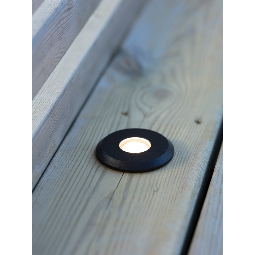Markslöjd 107284 - Luminária LED de embutir para exterior GARDEN24 LED/0,8W/24V IP44 preta