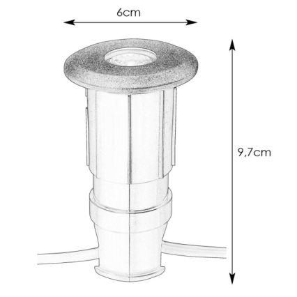Markslöjd 107284 - Luminária LED de embutir para exterior GARDEN24 LED/0,8W/24V IP44 preta