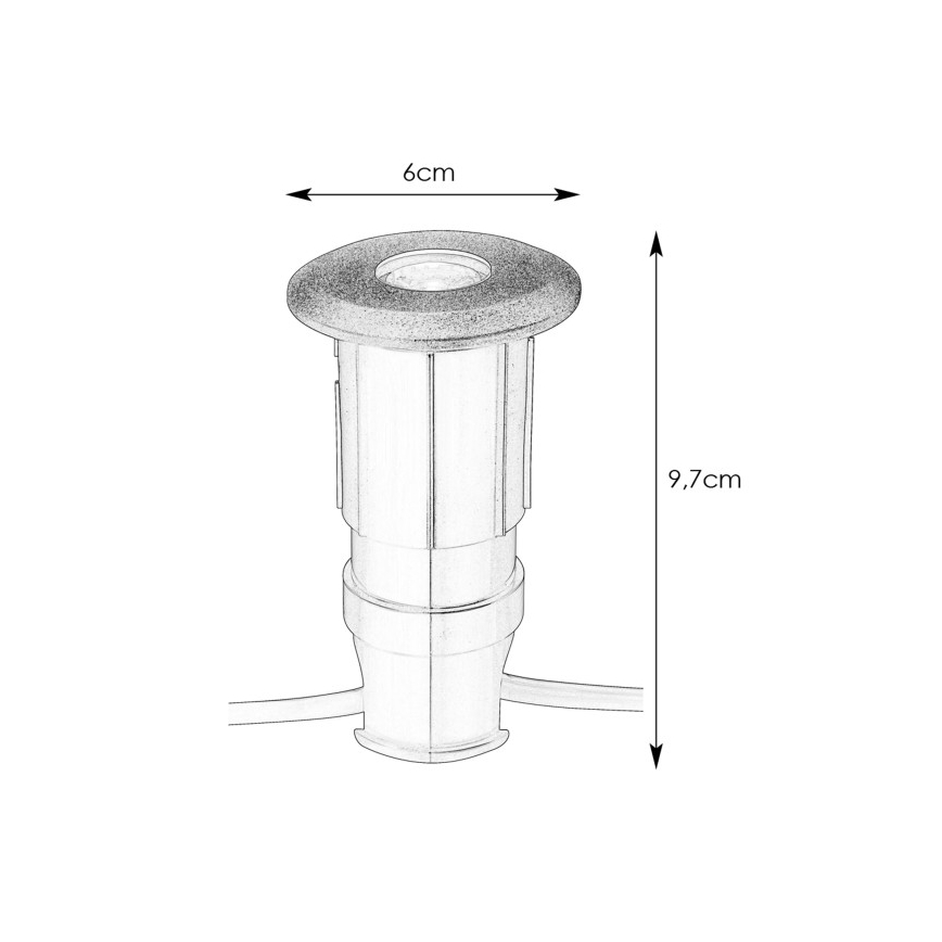 Markslöjd 107284 - Luminária LED de embutir para exterior GARDEN24 LED/0,8W/24V IP44 preta