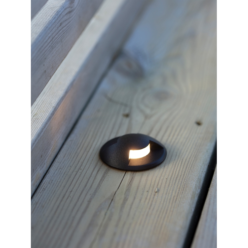 Markslöjd 107289 - Luminária LED encastrada para exterior GARDEN24 LED/0,8W/24V IP44 preta