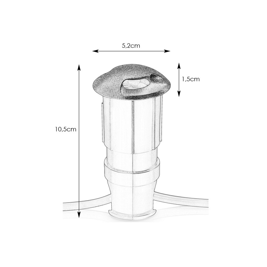 Markslöjd 107289 - Luminária LED encastrada para exterior GARDEN24 LED/0,8W/24V IP44 preta