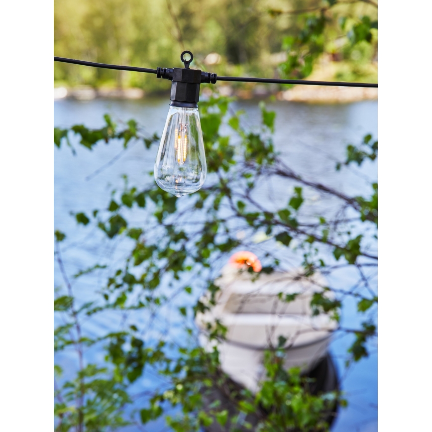 Markslöjd 107293 - Cordão decorativo LED para exterior GIRLANDA GARDEN 10xLED 5,5m IP44