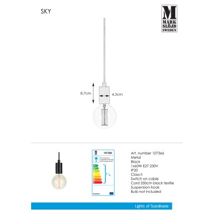 Markslöjd 107366 - Candelabro suspenso SKY 1xE27/60W/230V