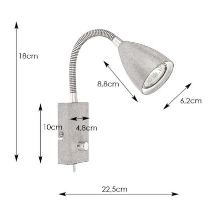 Markslöjd 107409 - Luminária de parede dimmerizável CIRO 1xGU10/7W/230V
