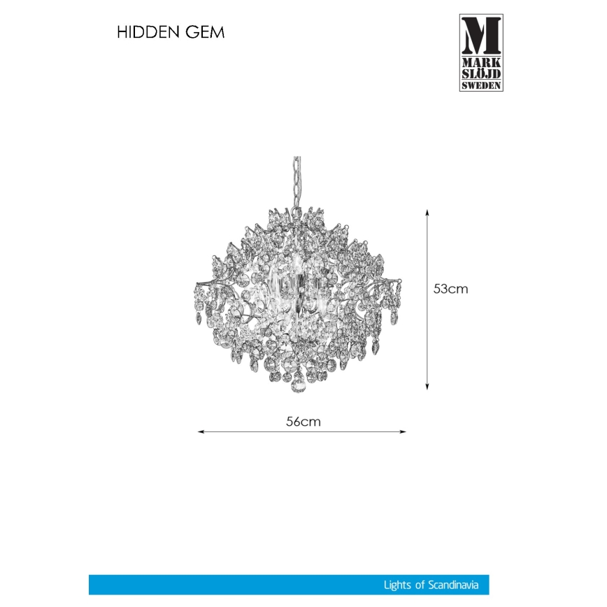Markslöjd 107415 - Candelabro de cristal de corrente HIDDEN 6xE14/40W/230V