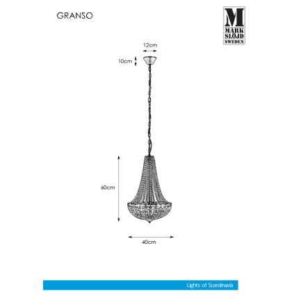 Markslöjd 107551 - Candelabro suspenso de casa de banho 3xG9/20W/230 IP44