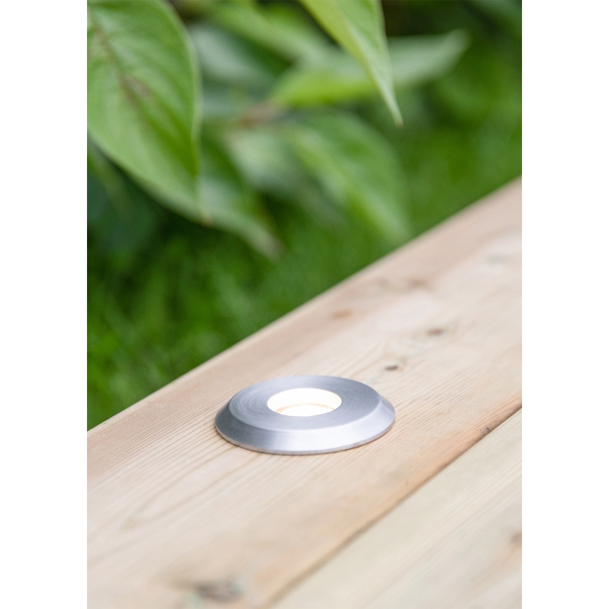 Markslöjd 107716 - Luminária LED de embutir para exterior GARDEN24 LED/0,8W/24V IP44 preto/cromo mate