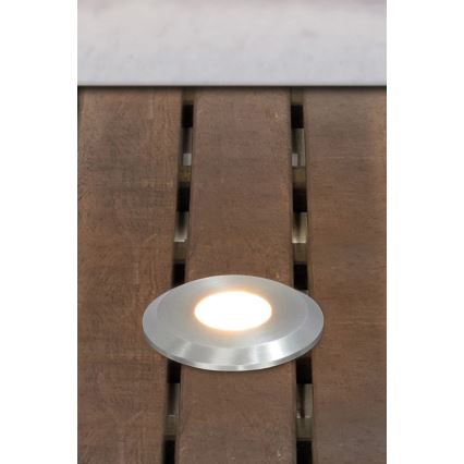 Markslöjd 107716 - Luminária LED de embutir para exterior GARDEN24 LED/0,8W/24V IP44 preto/cromo mate
