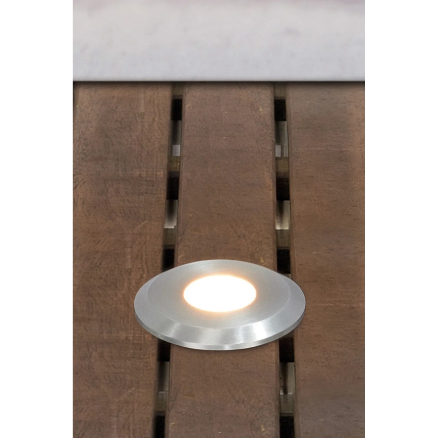 Markslöjd 107716 - Luminária LED de embutir para exterior GARDEN24 LED/0,8W/24V IP44 preto/cromo mate