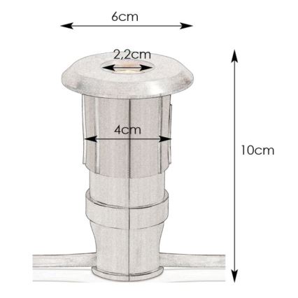 Markslöjd 107716 - Luminária LED de embutir para exterior GARDEN24 LED/0,8W/24V IP44 preto/cromo mate