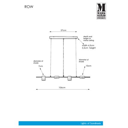 Markslöjd 107746 - Candelabro num fio ROW 4xG9/7W/230V