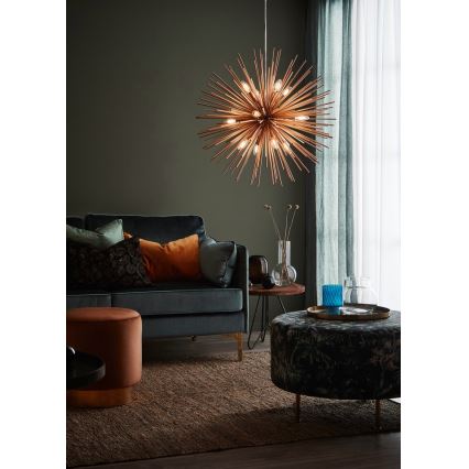 Markslöjd 107752 - Candeeiro suspenso SOLEIL 12xE14/20W/260V Rosa dourado