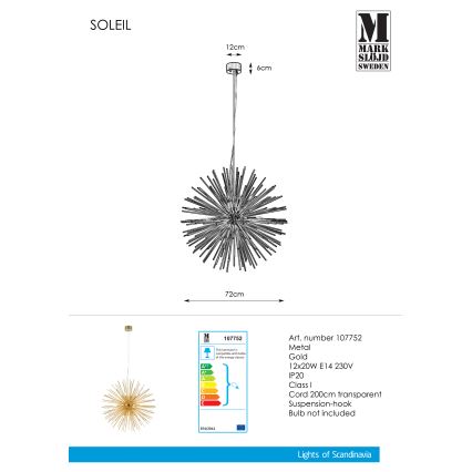 Markslöjd 107752 - Candeeiro suspenso SOLEIL 12xE14/20W/260V Rosa dourado