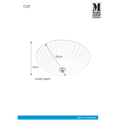 Markslöjd 107758 - Iluminação de teto CUT 2xE14/40W/230V diâmetro 35 cm