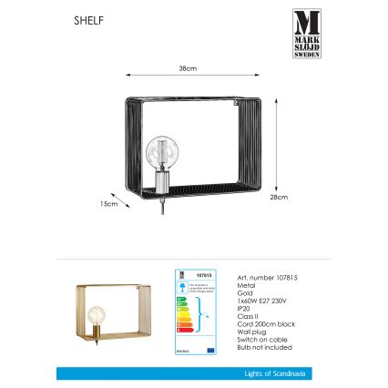 Markslöjd 107815 - Luz de parede SHELF 1xE27/60W/230V