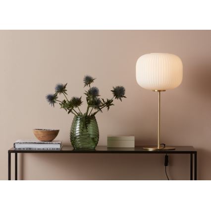 Markslöjd 107819 - Candeeiro de mesa SOBER 1xE27/60W/230V branco/latão