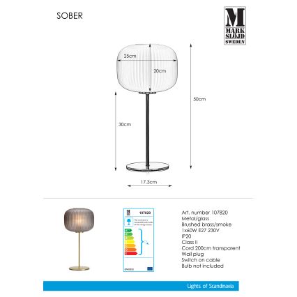Markslöjd 107820 - Candeeiro de mesa SOBER 1xE27/60W/230V latão
