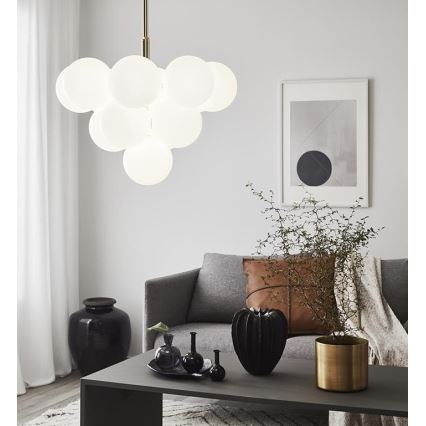 Markslöjd 107903 - Lustre de haste MERLOT 13xG9/20W/230V Ø 56 cm branco/dourado