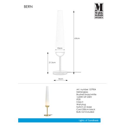Markslöjd 107904 - Lâmpada de mesa BERN 1xG9/20W/230V