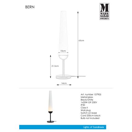 Markslöjd 107905 - Lâmpada de mesa BERN 1xG9/20W/230V